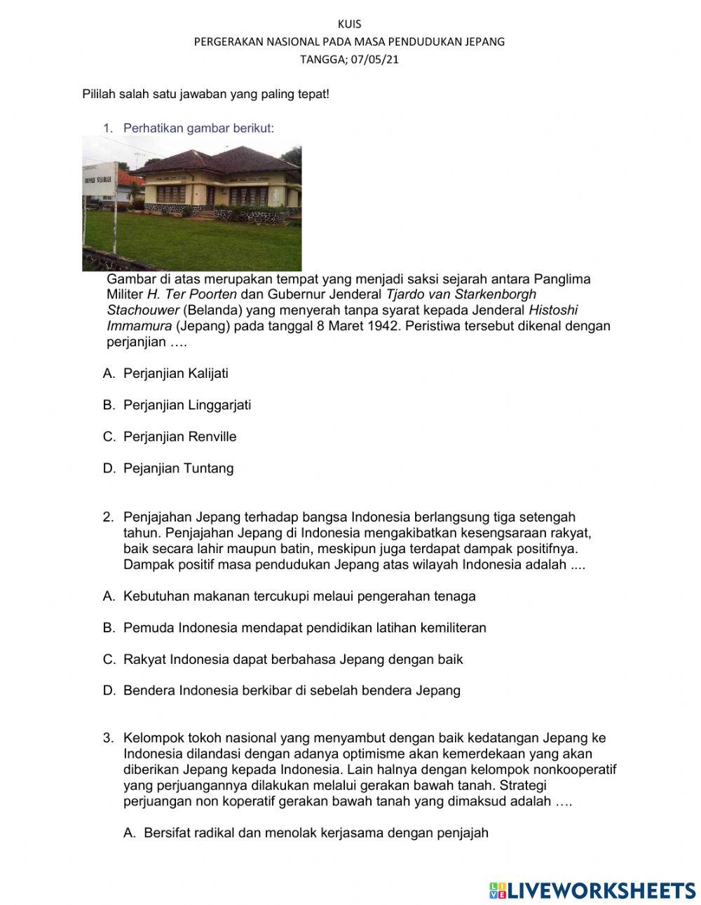 Bentuk perlawanan terhadap pendudukan jepang