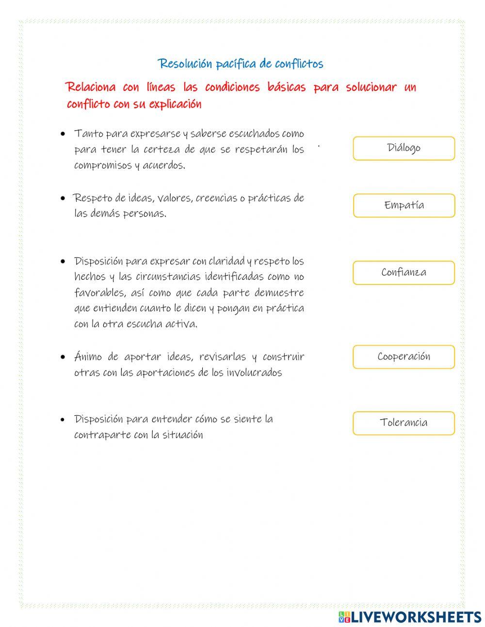 Resolución pacífica de conflictos Resolución pacífica de conflictos
