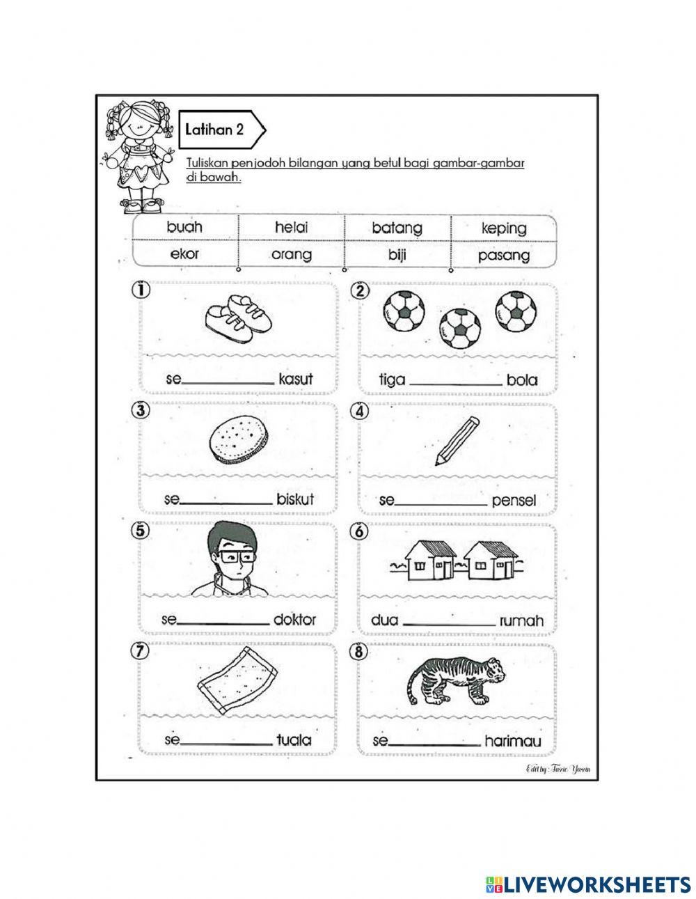 Latihan penjodoh bilangan