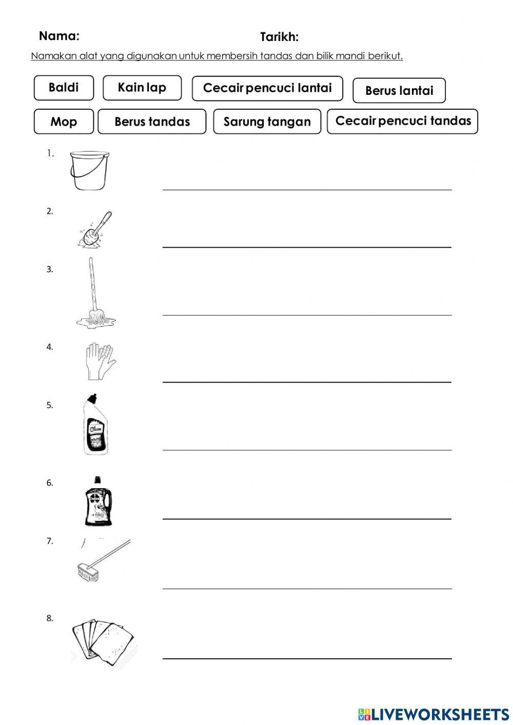 Peralatan membersihkan tandas