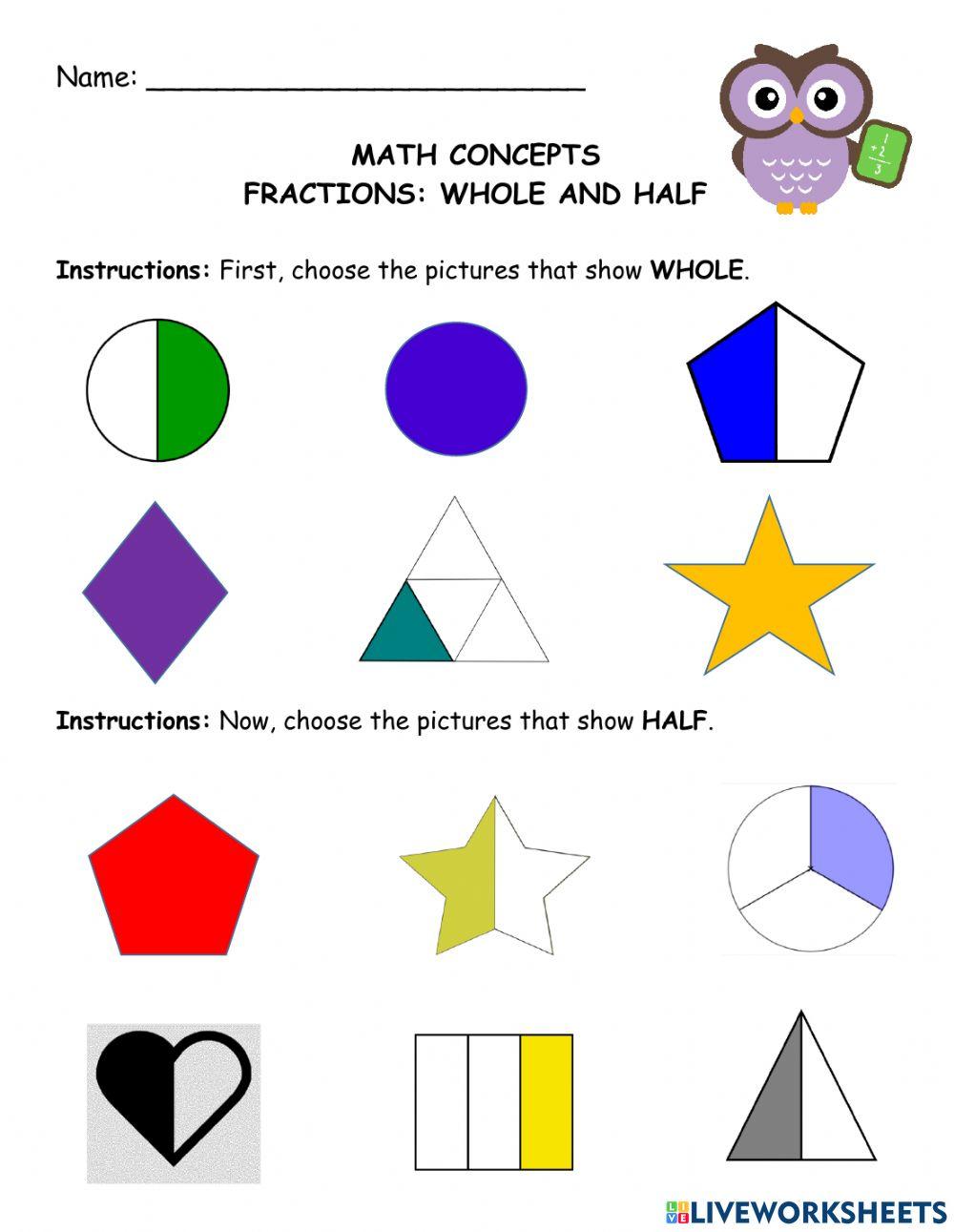 Fractions: Whole and Half