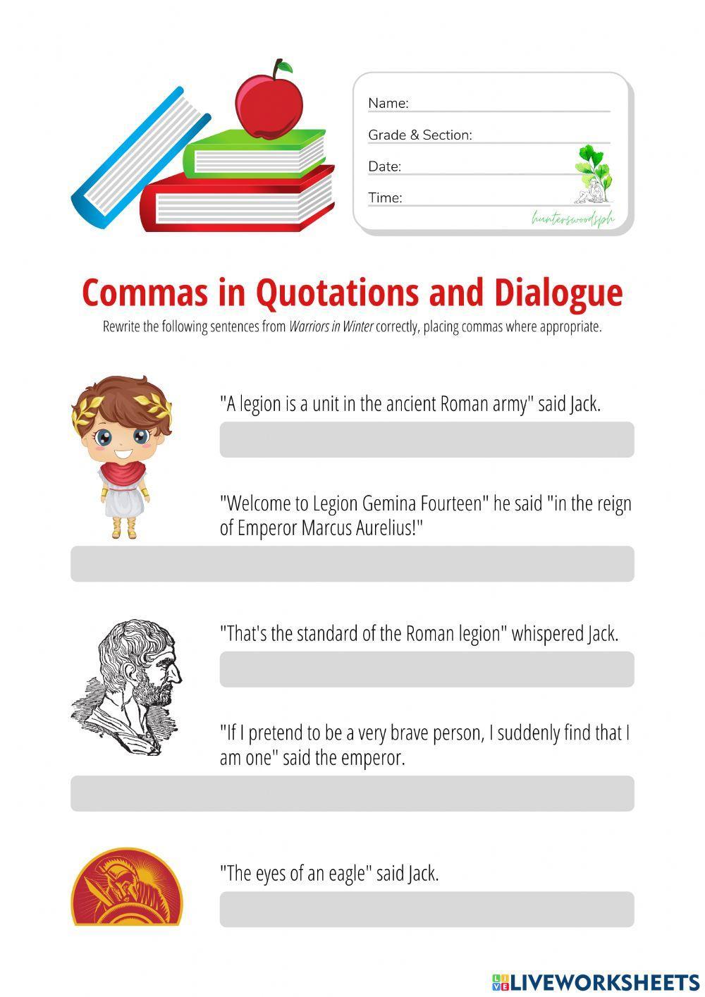 Commas in Quotations and Dialogue
