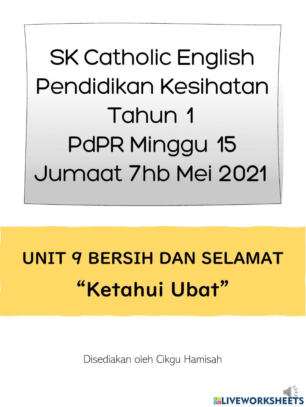 Pendidikan Kesihatan Tahun 1 PdPR Minggu 15 Unit 9 - Tujuan Ubat