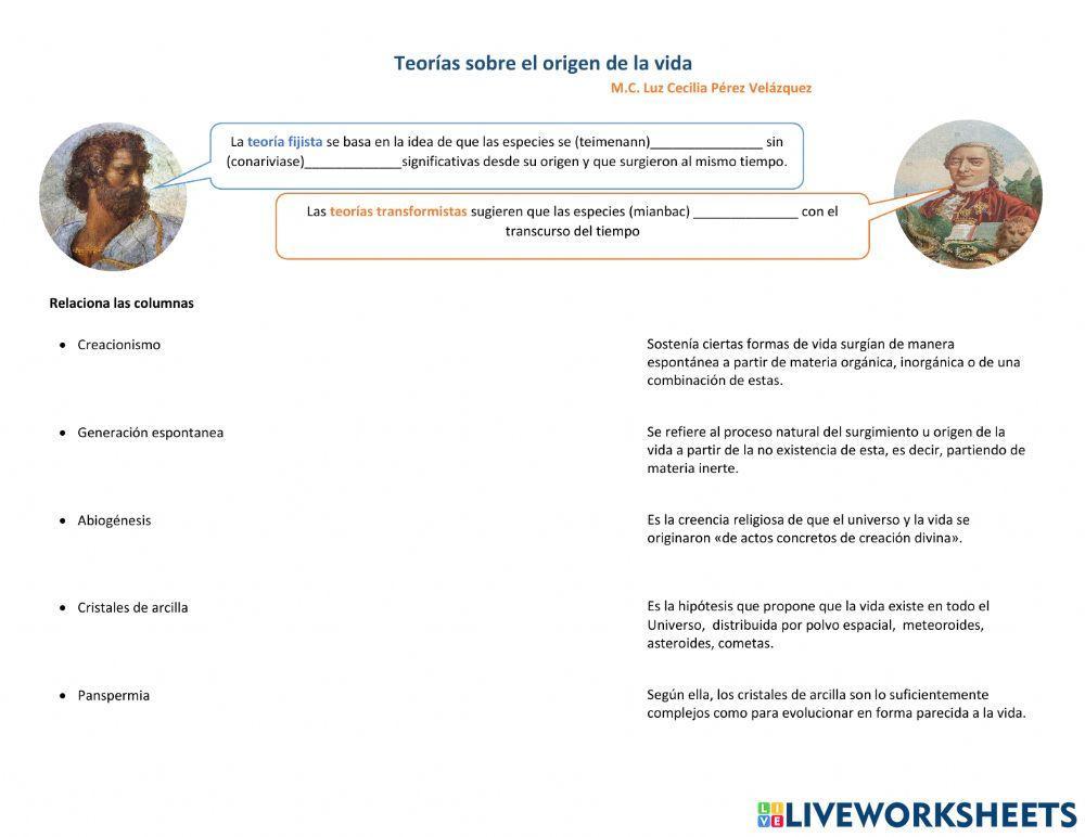 Teorías del origen de la vida