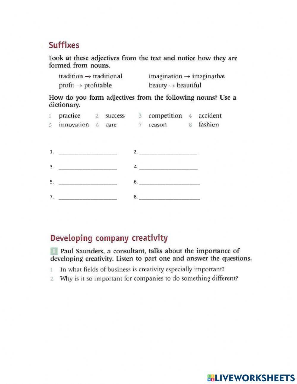 Innovation and creativity