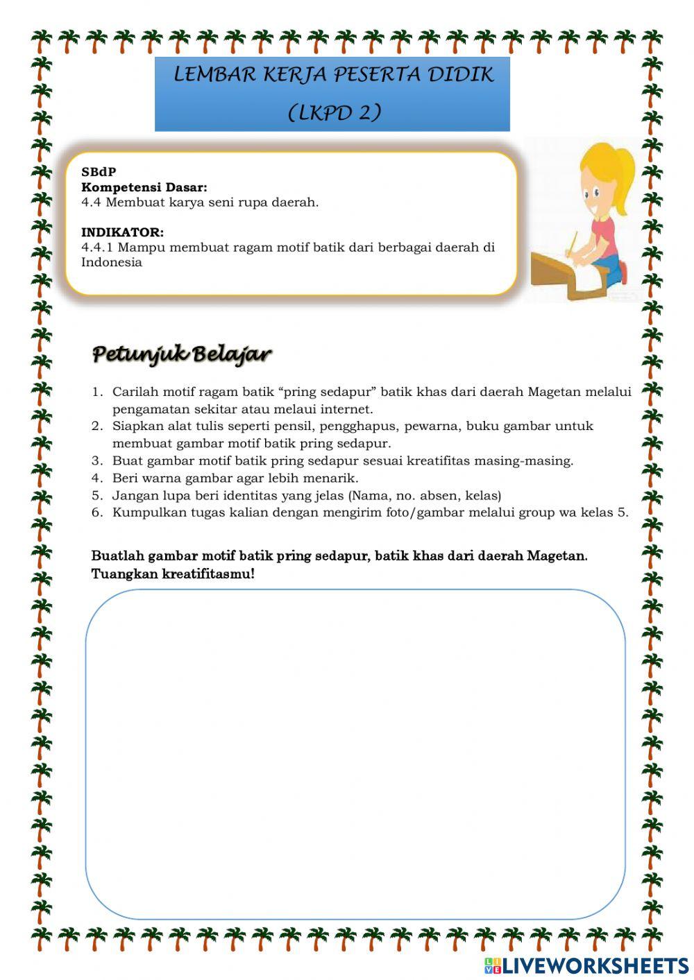 Menggambar motif batik