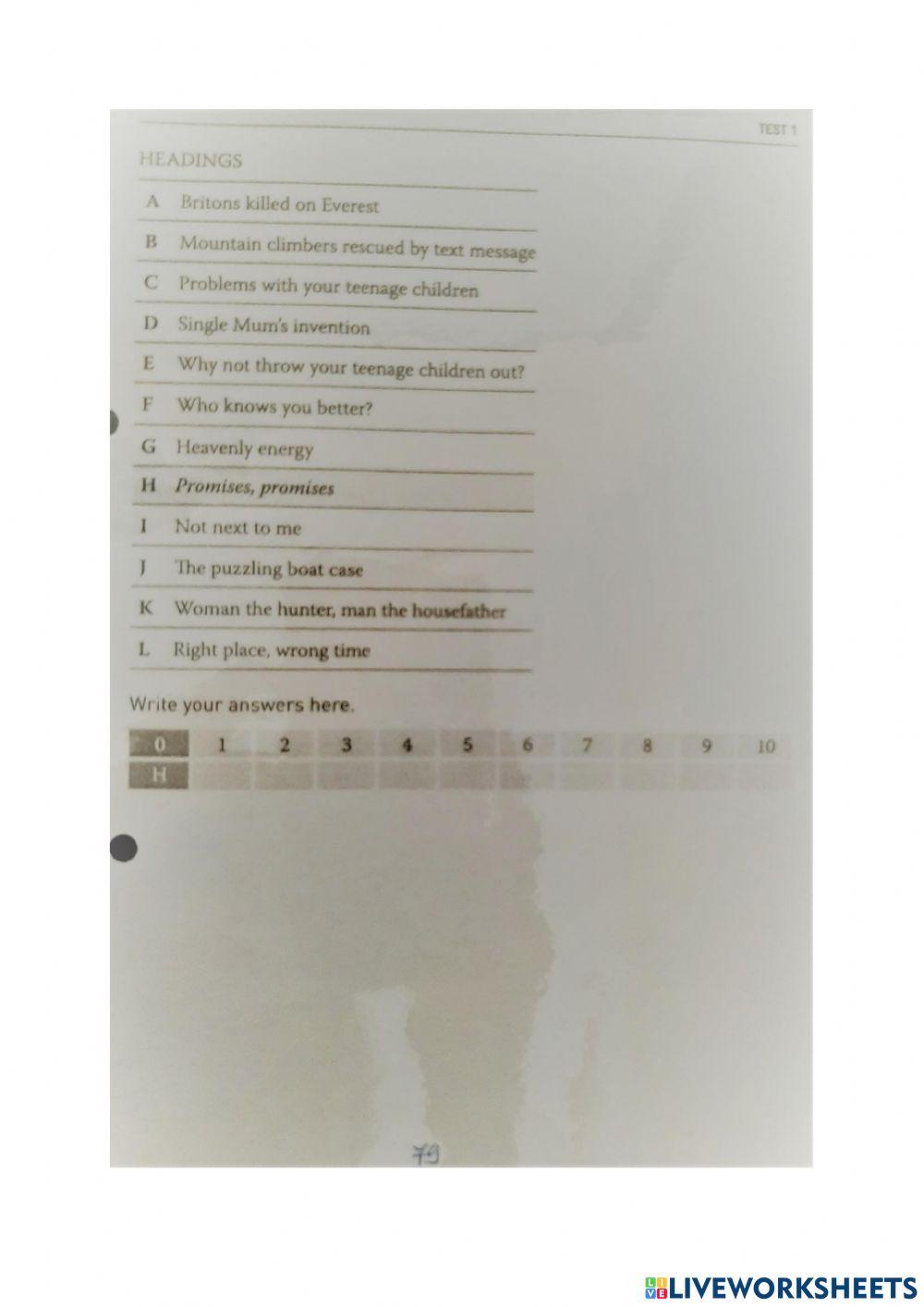 Reading comprehension Class 8.