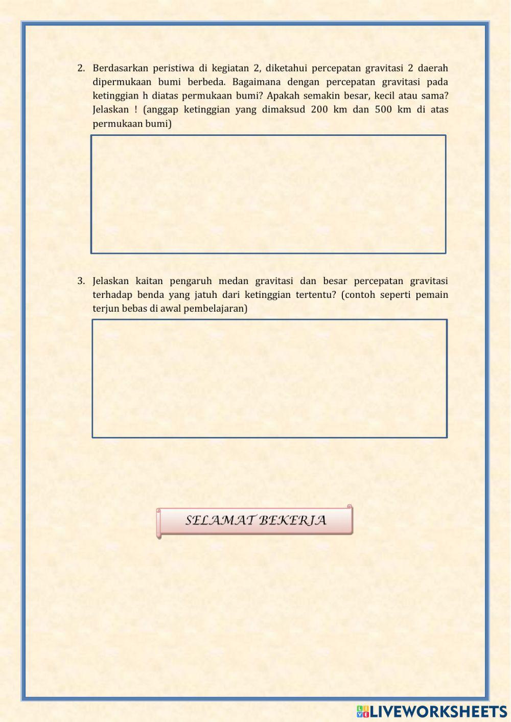 Lkpd Medan dan Percepatan Gravitasi