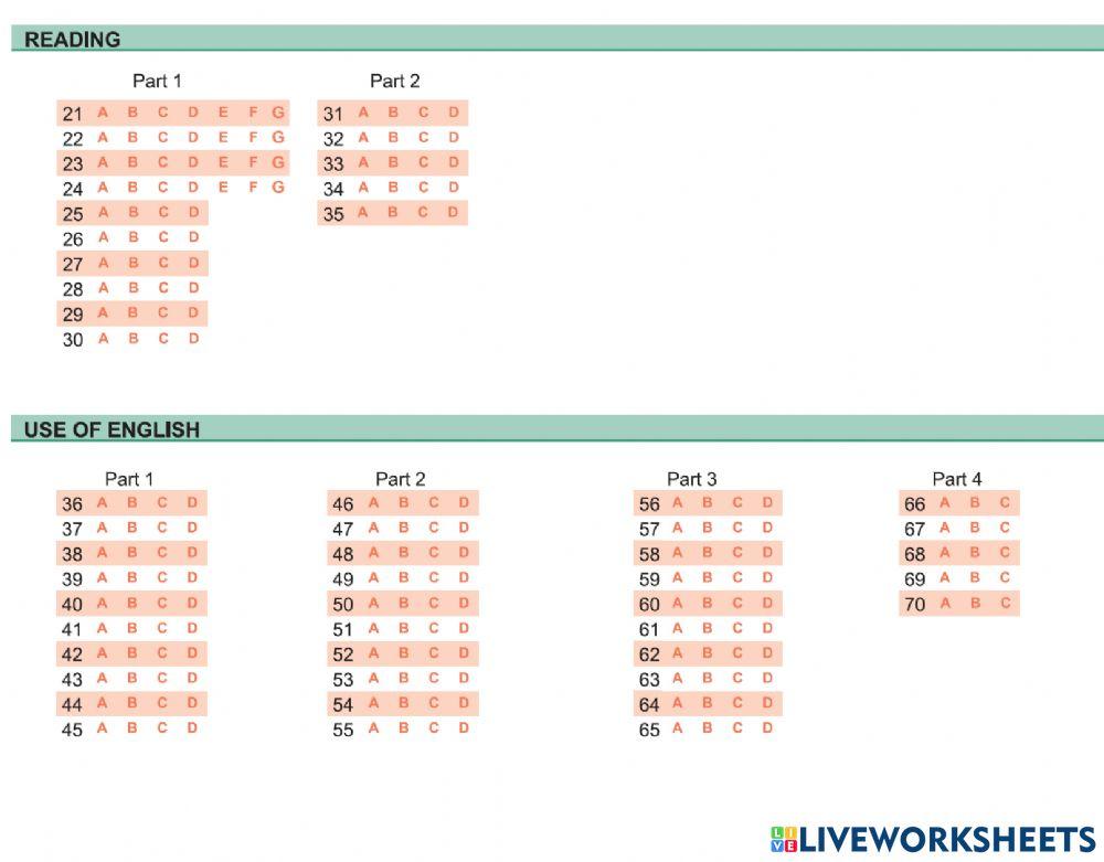 ESB B2- Reading - Use of English demo