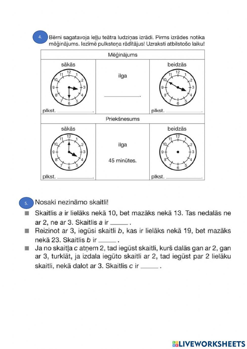 gatavošanās pārbaudes darbam -maijs-2.klase