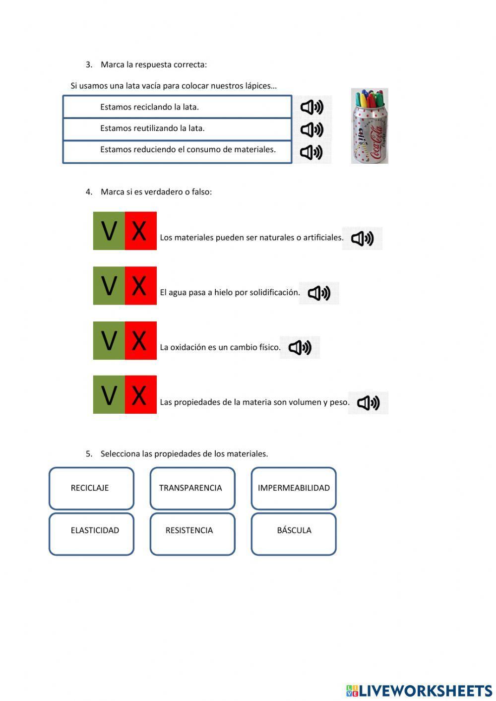 La materia y los materiales