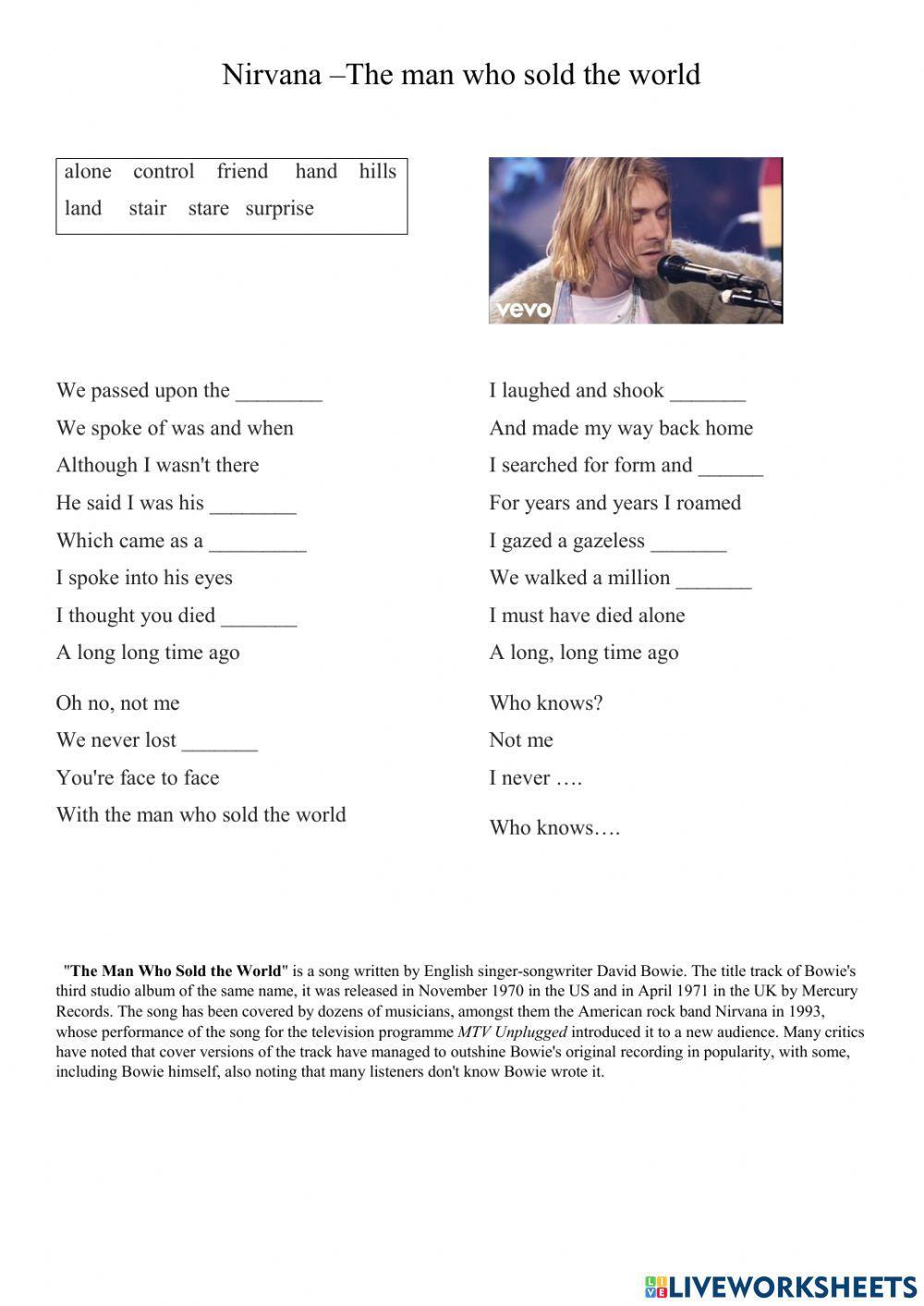 Song Nirvana The man who sold the world