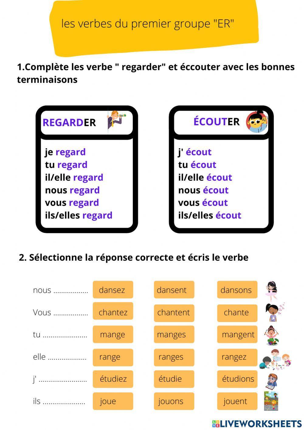 Les verbes du premier groupe