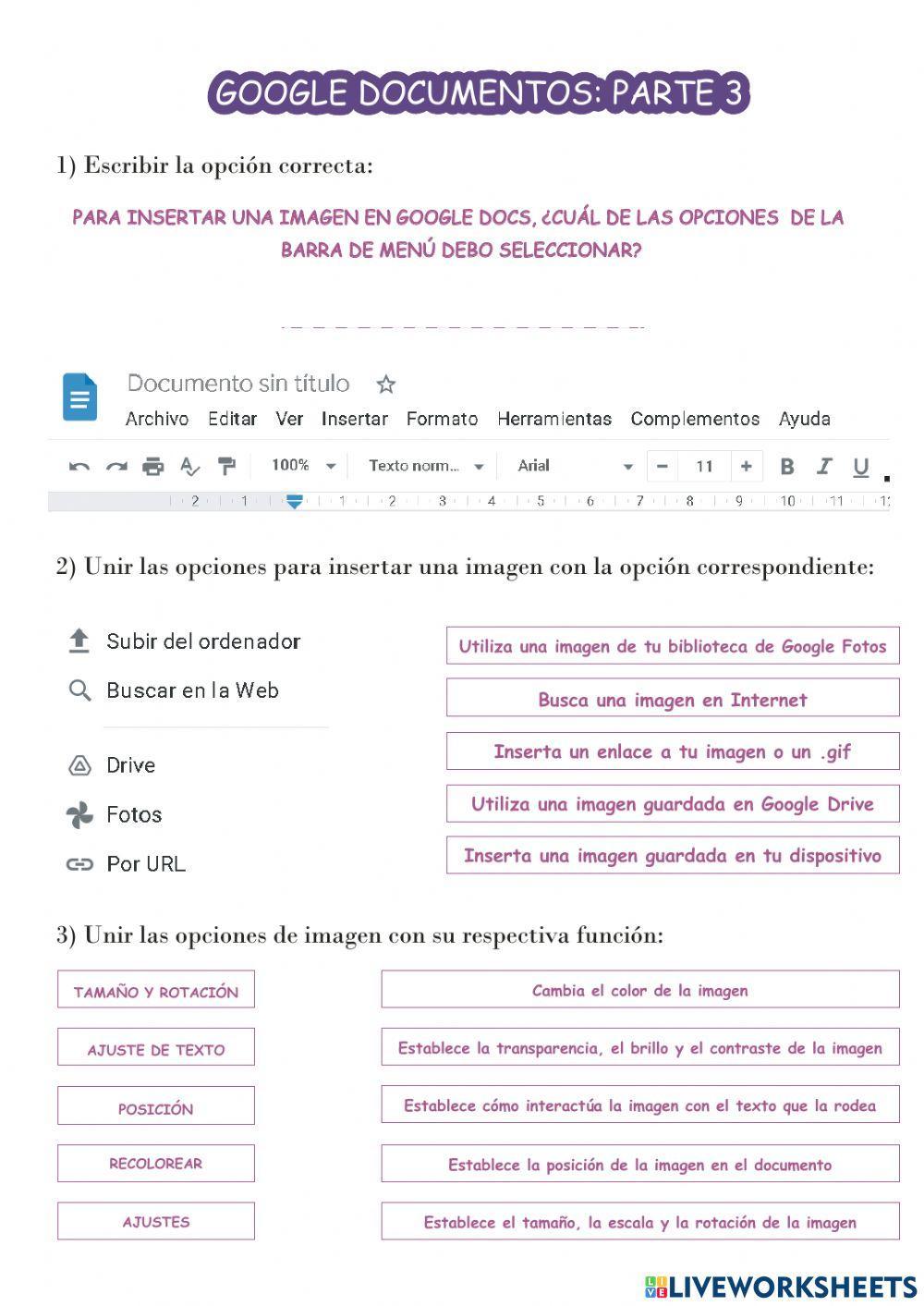 Imágenes en google docs