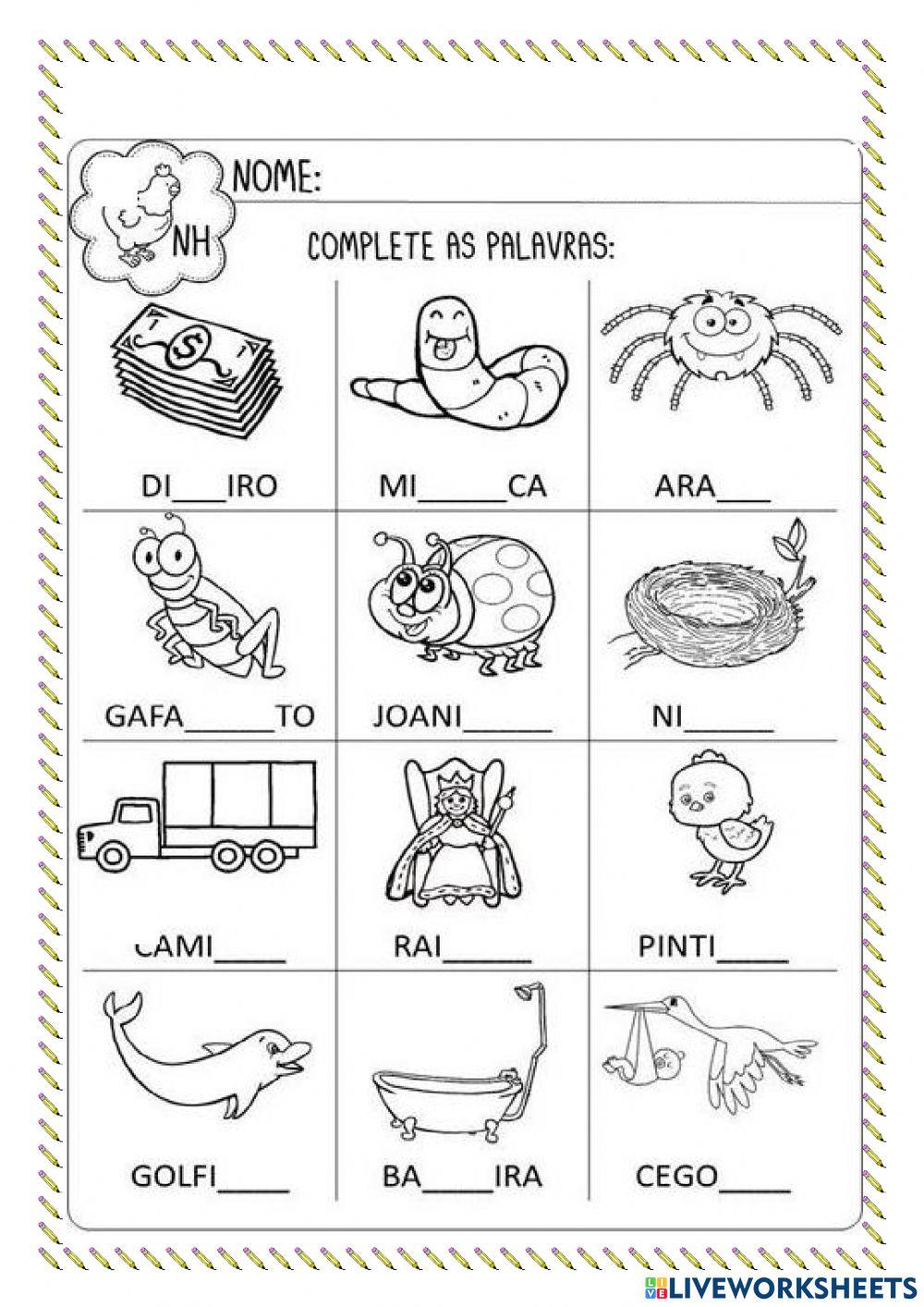 ATIVIDADE ENCONTRO CONSONANTAL NH