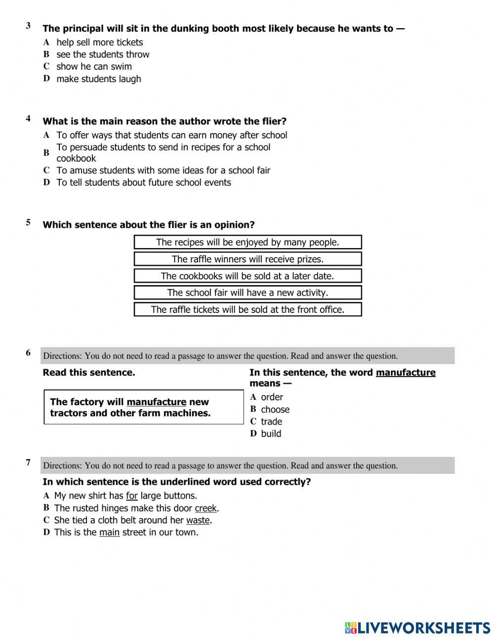 Reading SOL Review Test 2