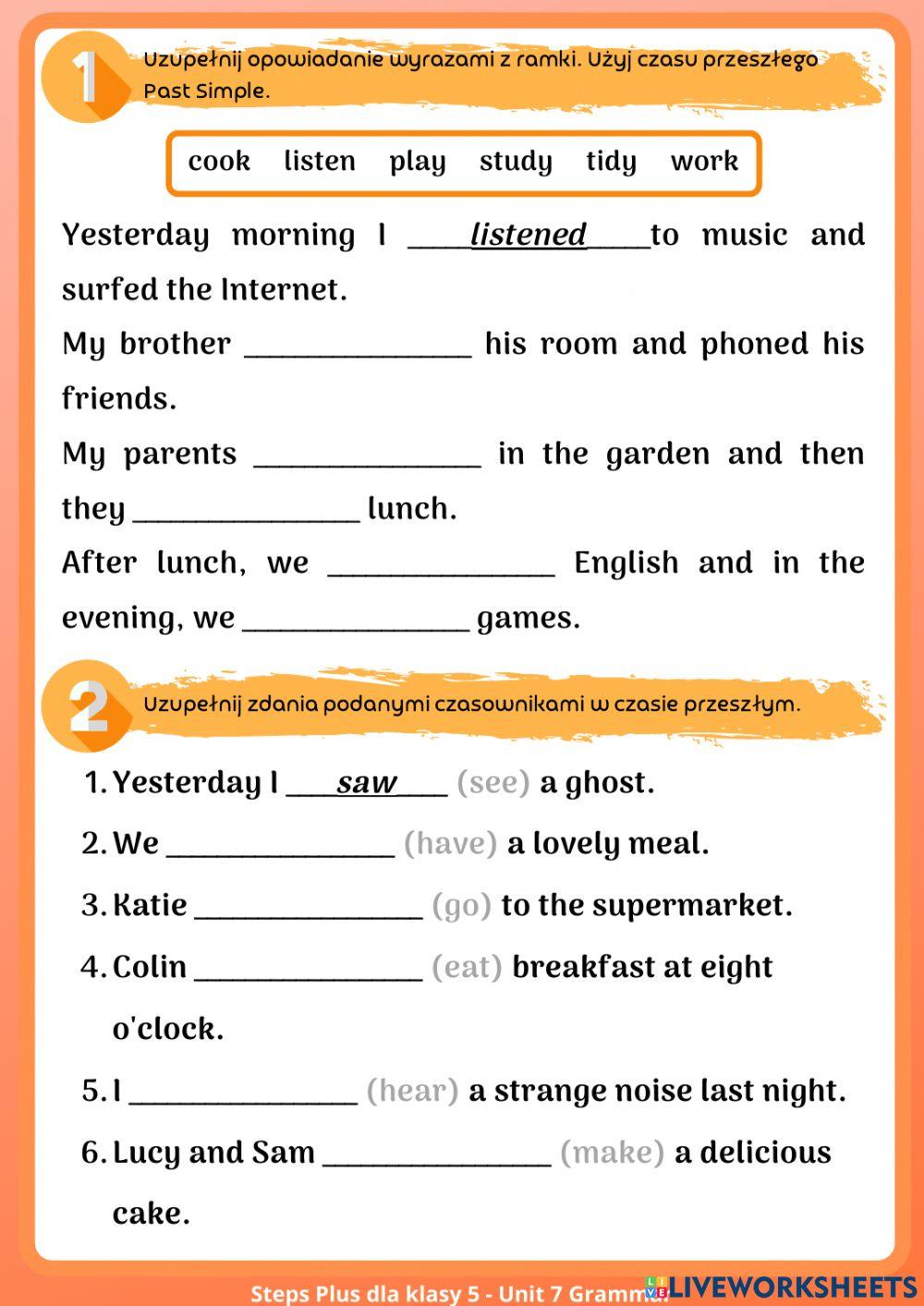 Klasa 5 - Unit 7 Grammar