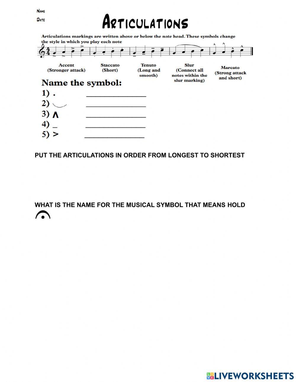 Articulations Review