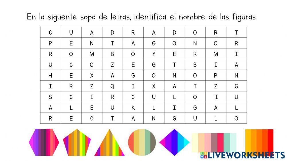 Sopa de letras, figuras Sopa de letras, figuras
