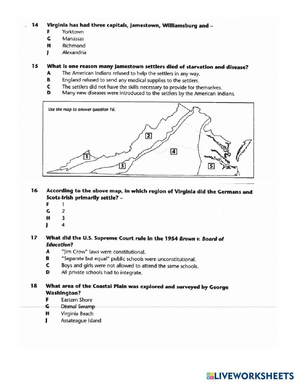 Virginia Studies SOL Test Prep 5-13-2021