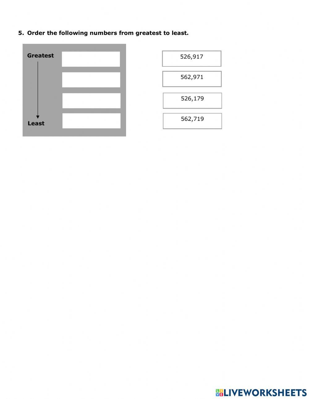 Whole Numbers SOL Review Homework