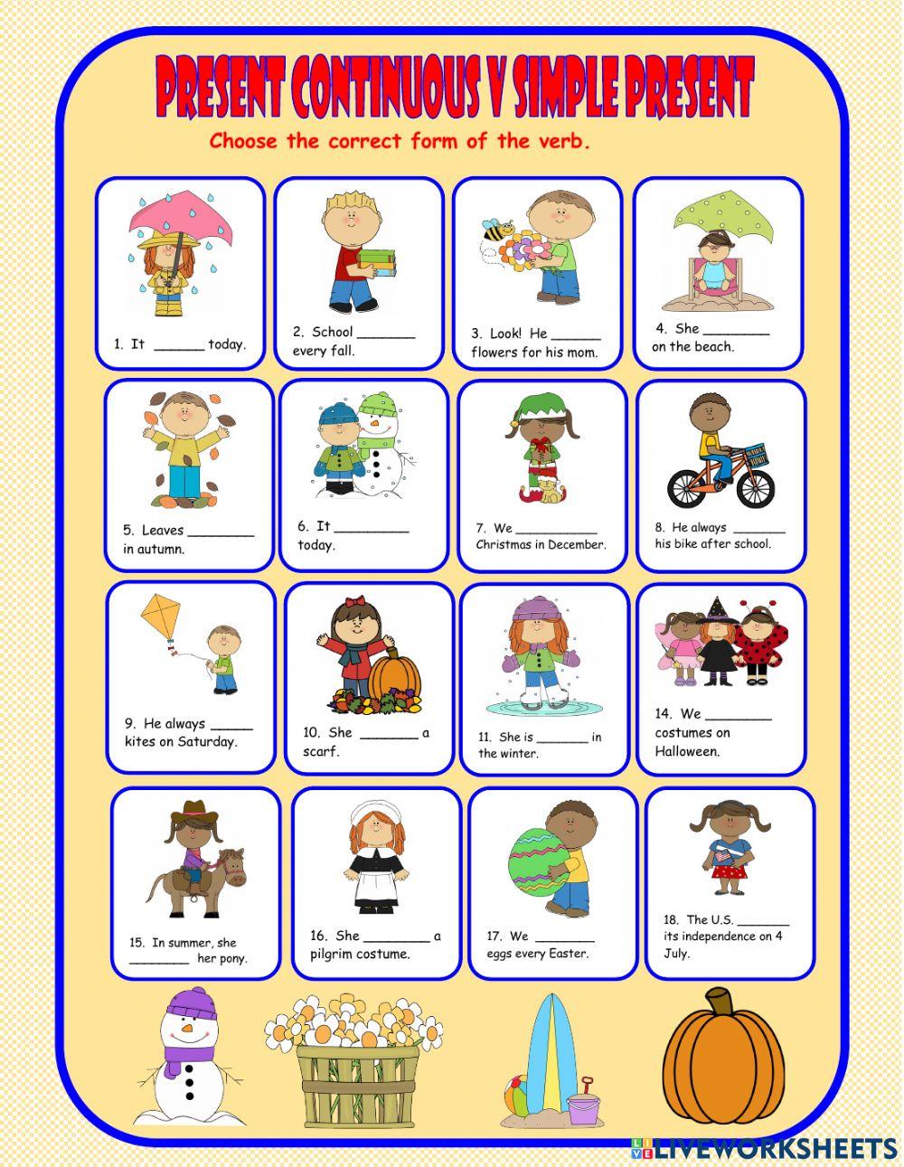 Present Tenses Choose the Option