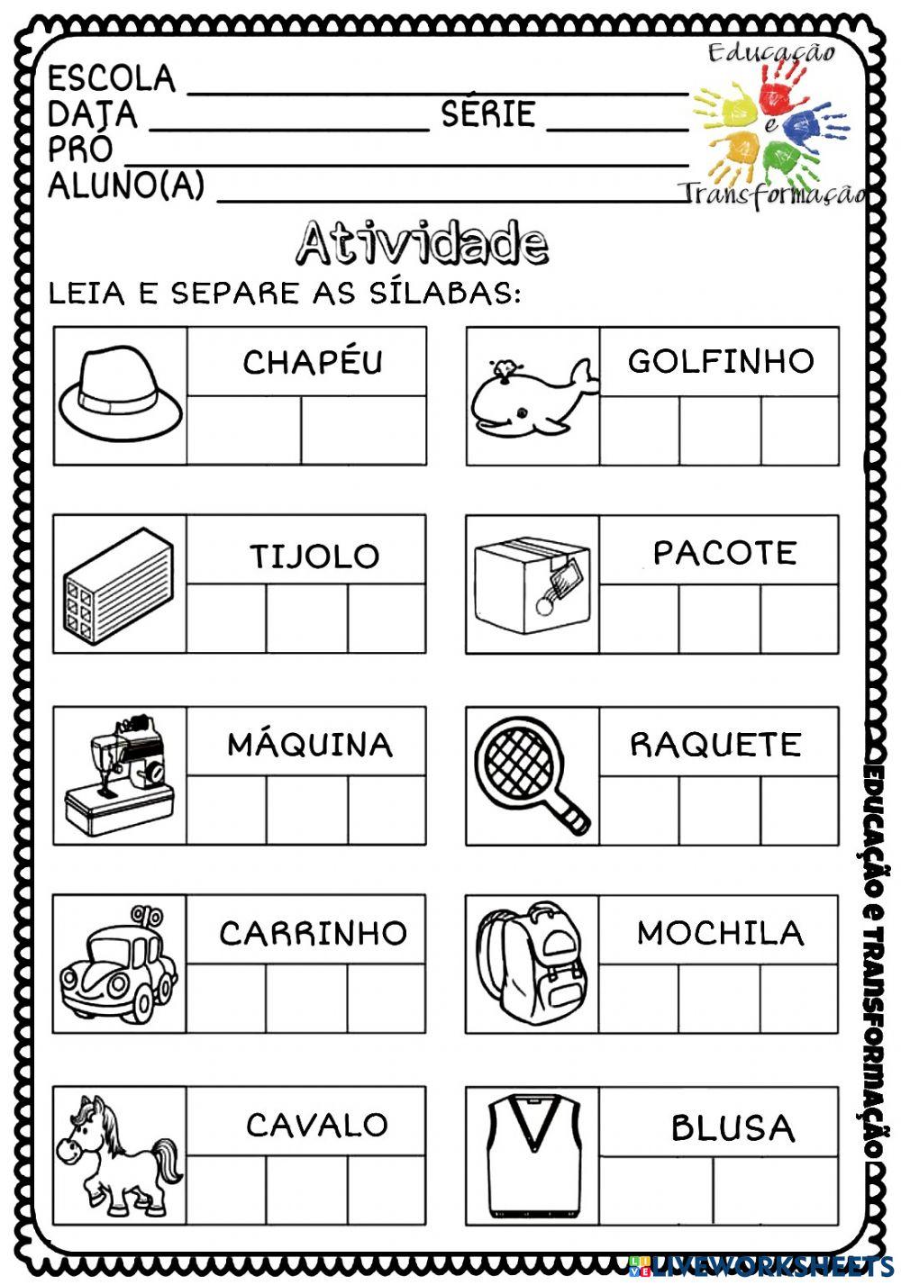 Separaçao de silabas