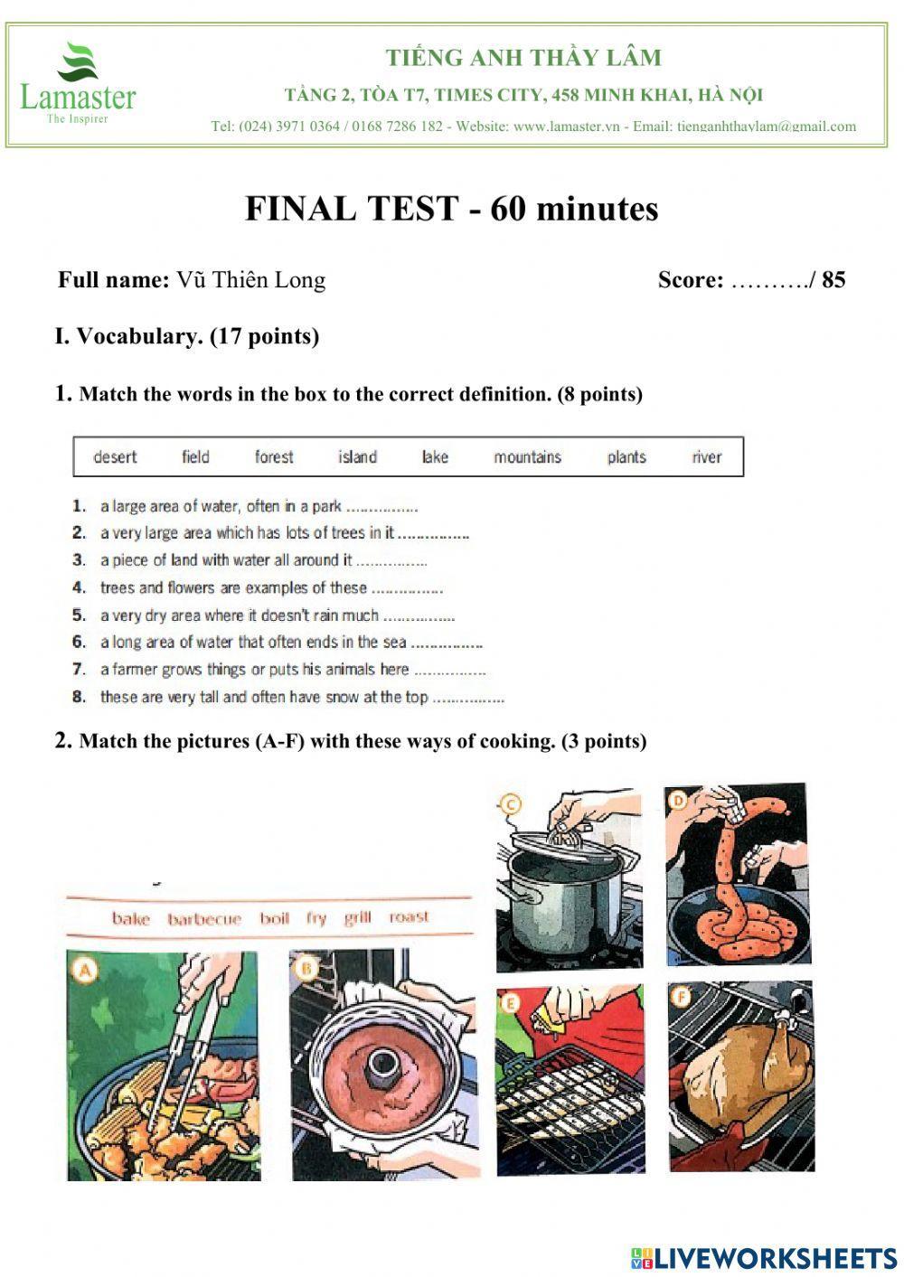 Final test Thien Long
