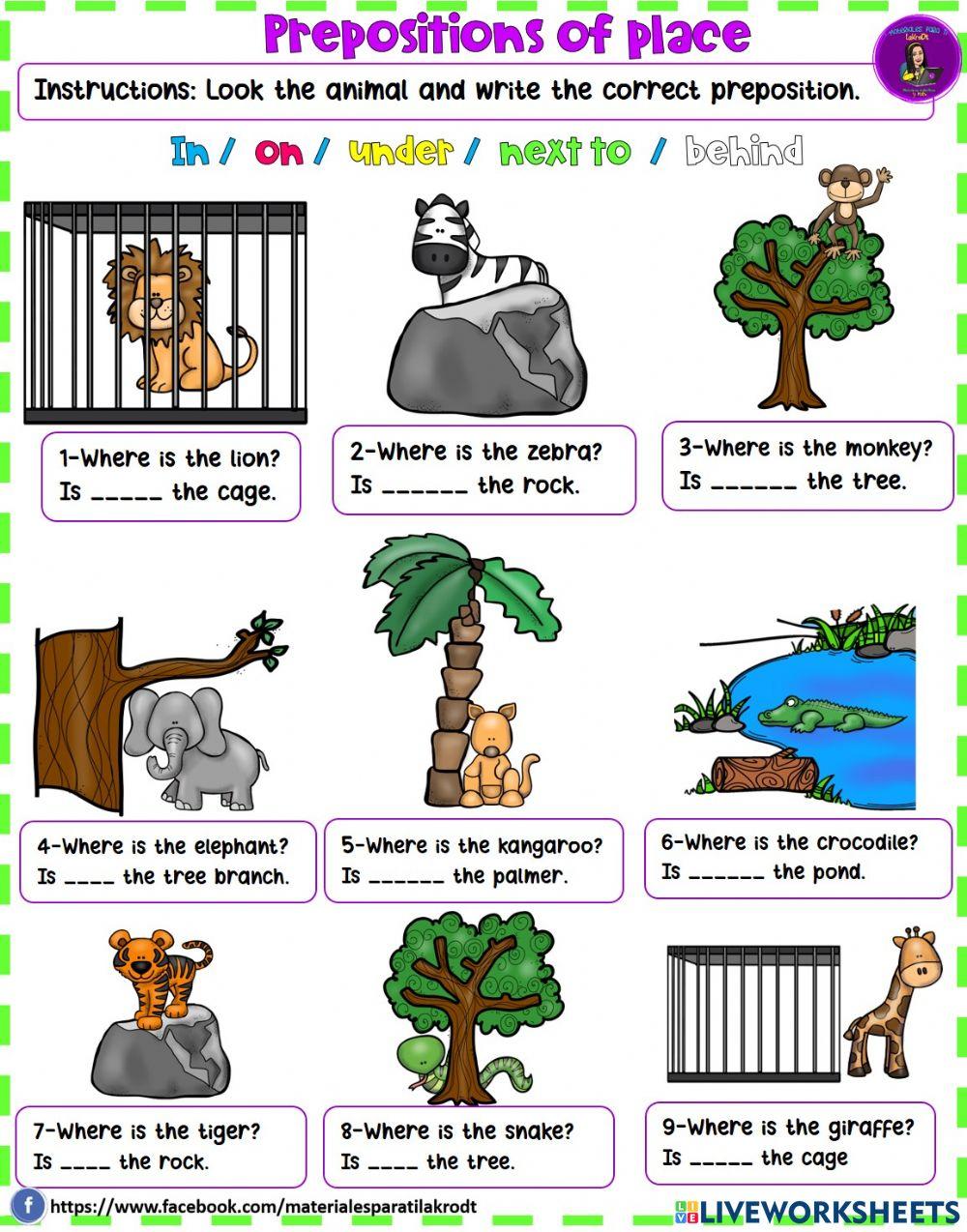 Prepositions of Place