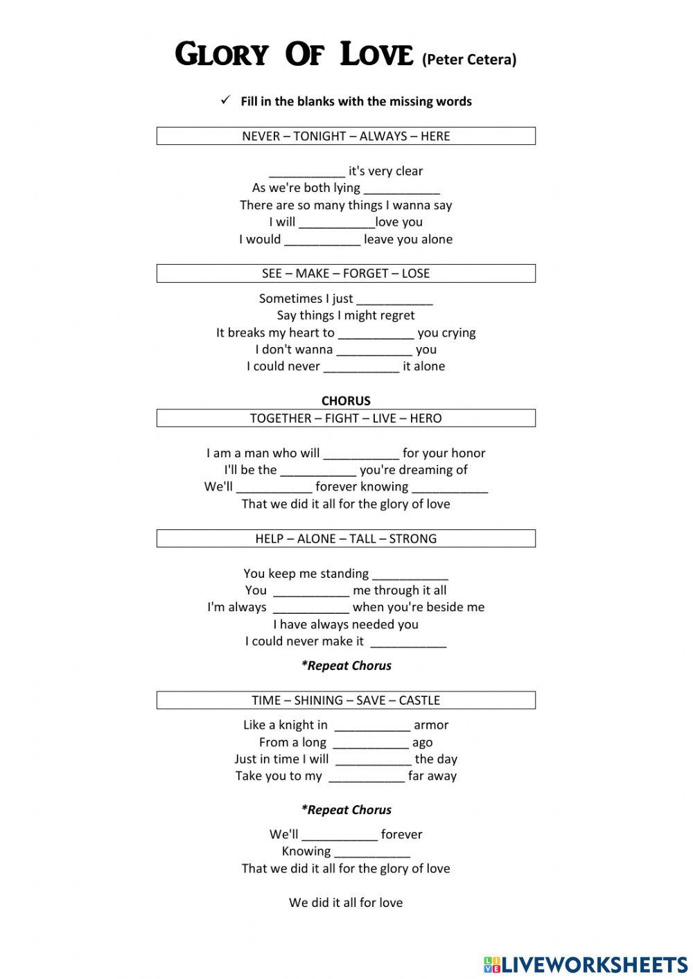 Glory of Love (Peter Cetera)