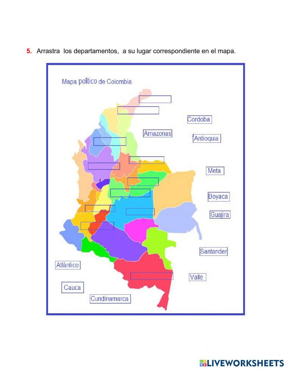 Límites y departamentos de Colombia