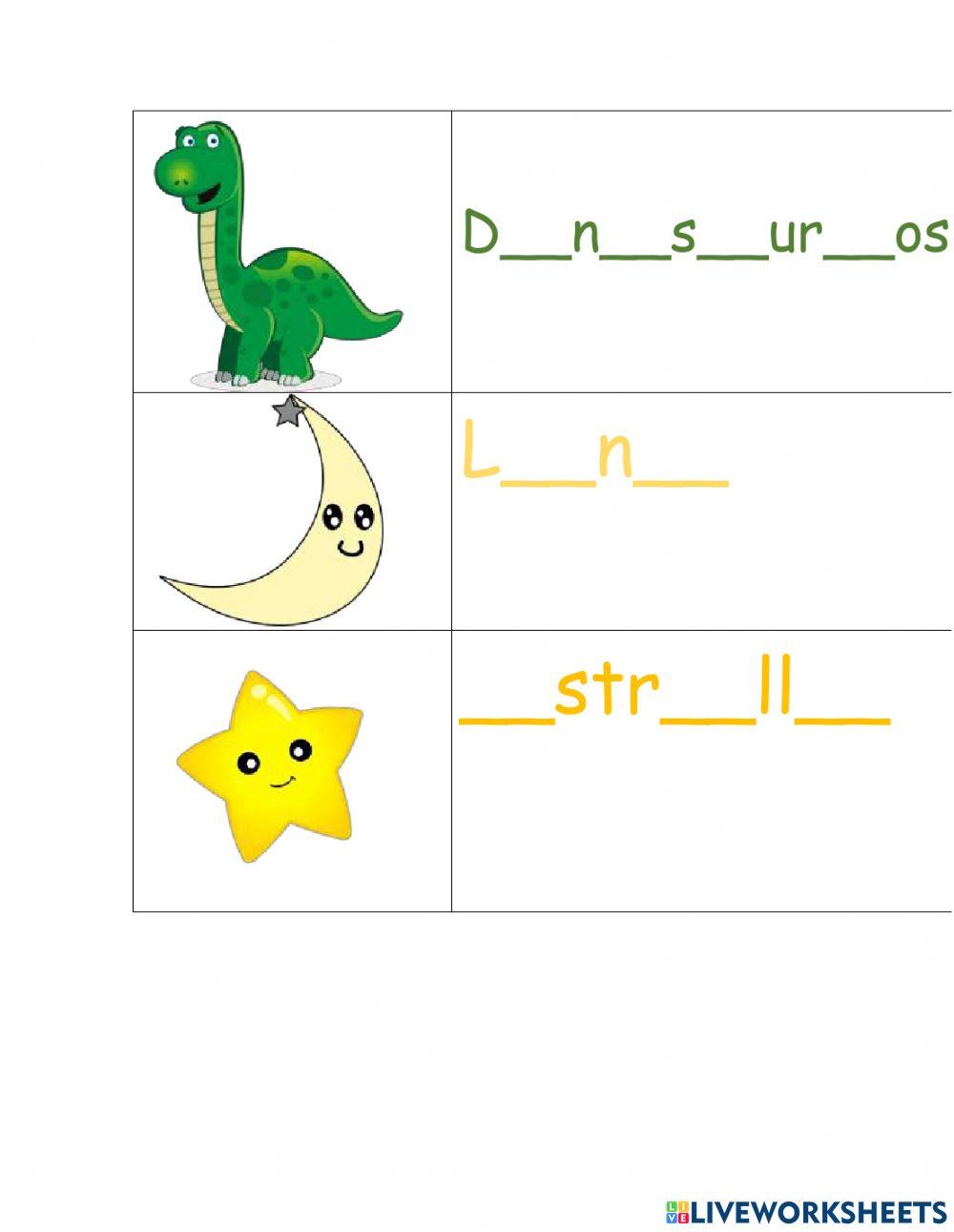 Completa con vocales las que faltan