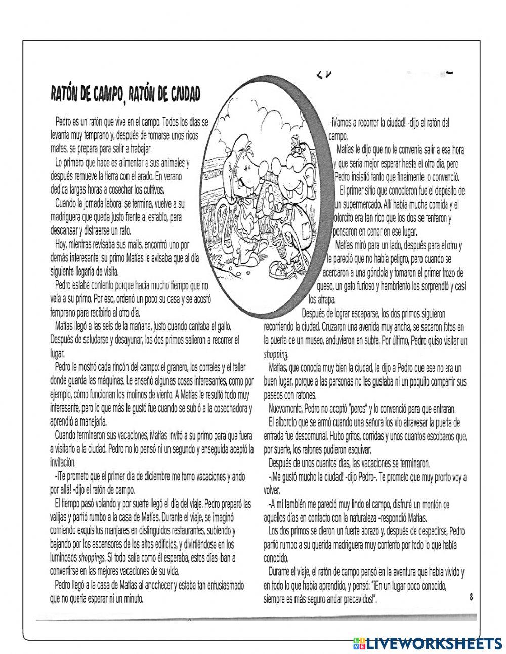 Ratón de campo y ratón de ciudad.