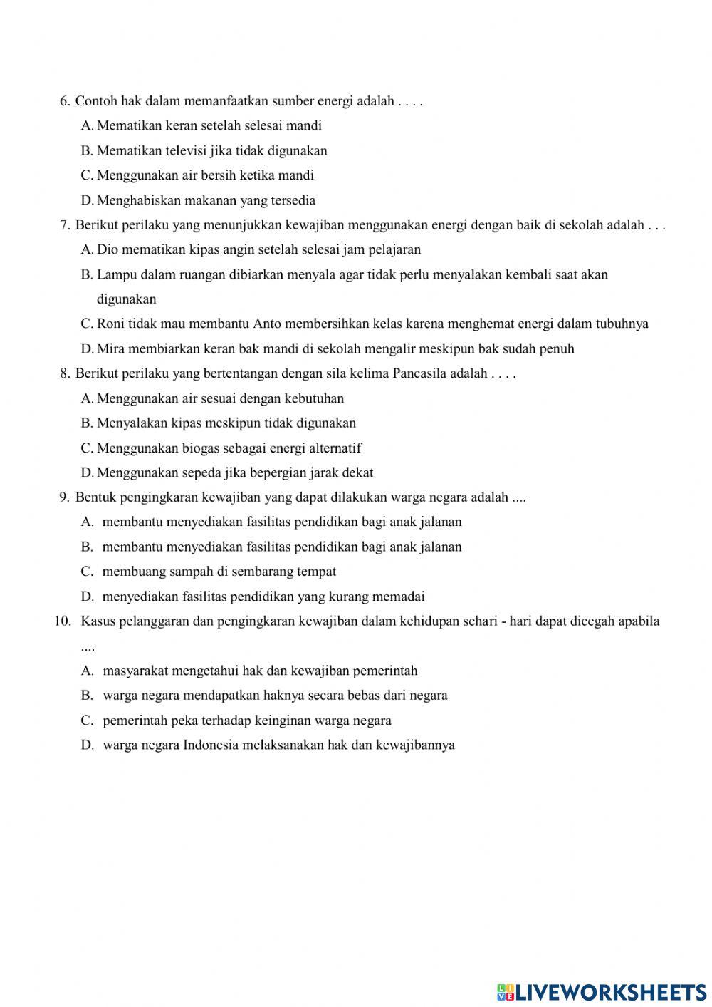 Soal evaluasi rangkaian listrik