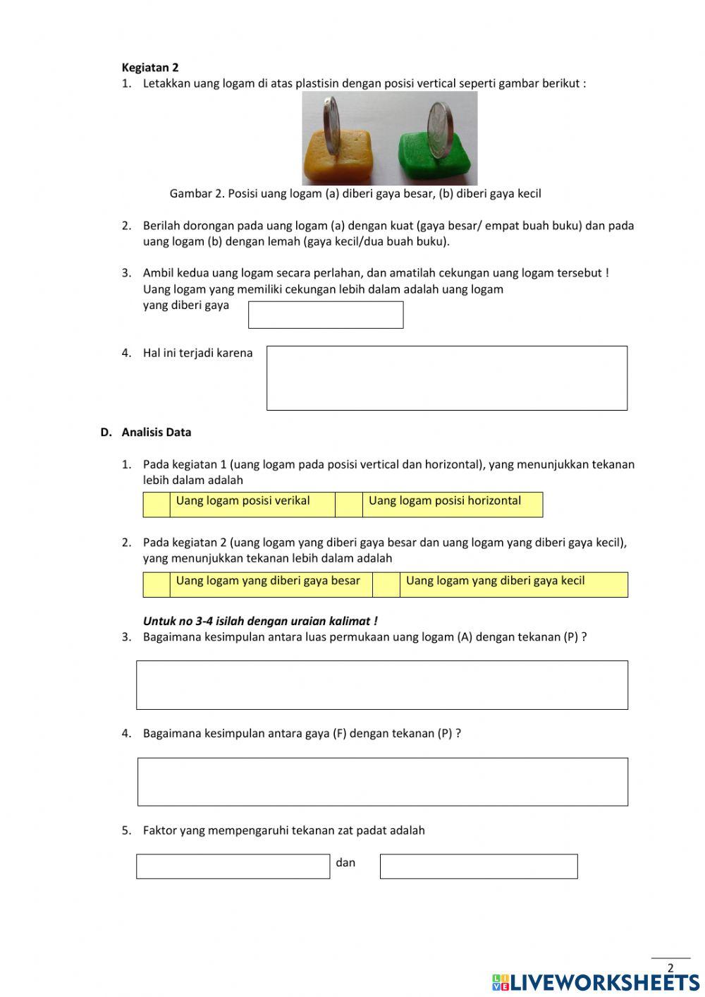 E-lkpd Tekanan Zat Padat