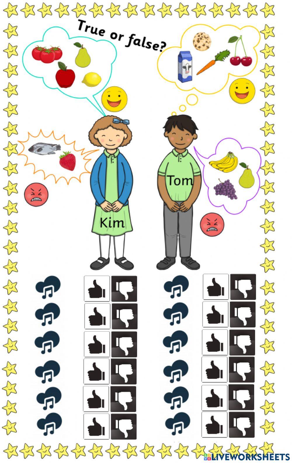 Likes dislikes online activity | Live Worksheets