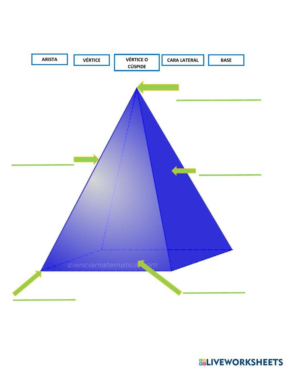 Partes de un prisma y una pirámide