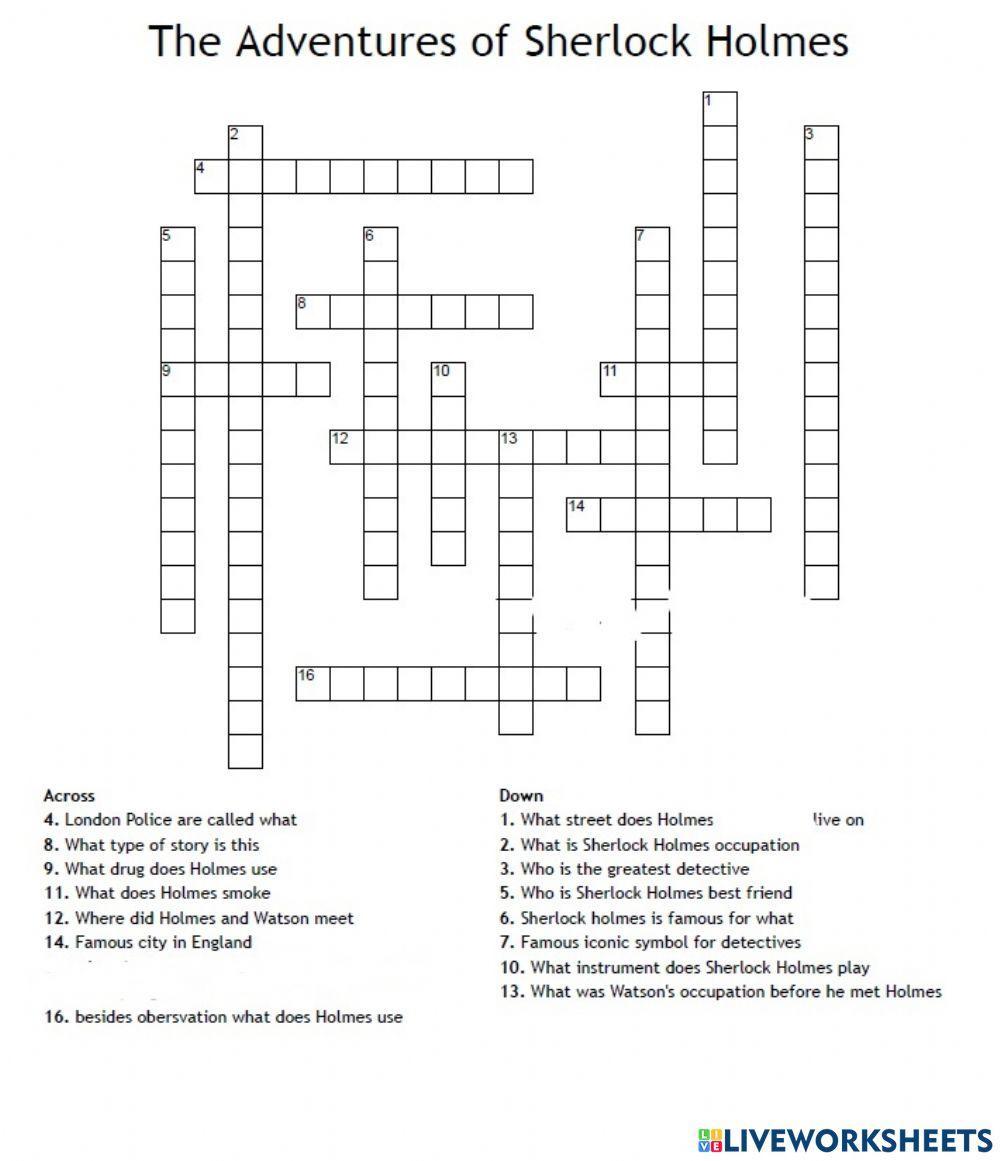 Sherlock Holmes crossword