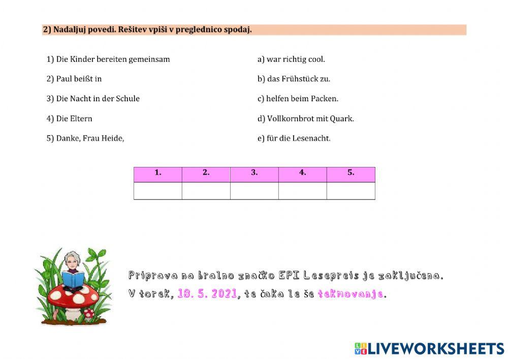 Lesenacht im Klassenzimmer - 4. Teil
