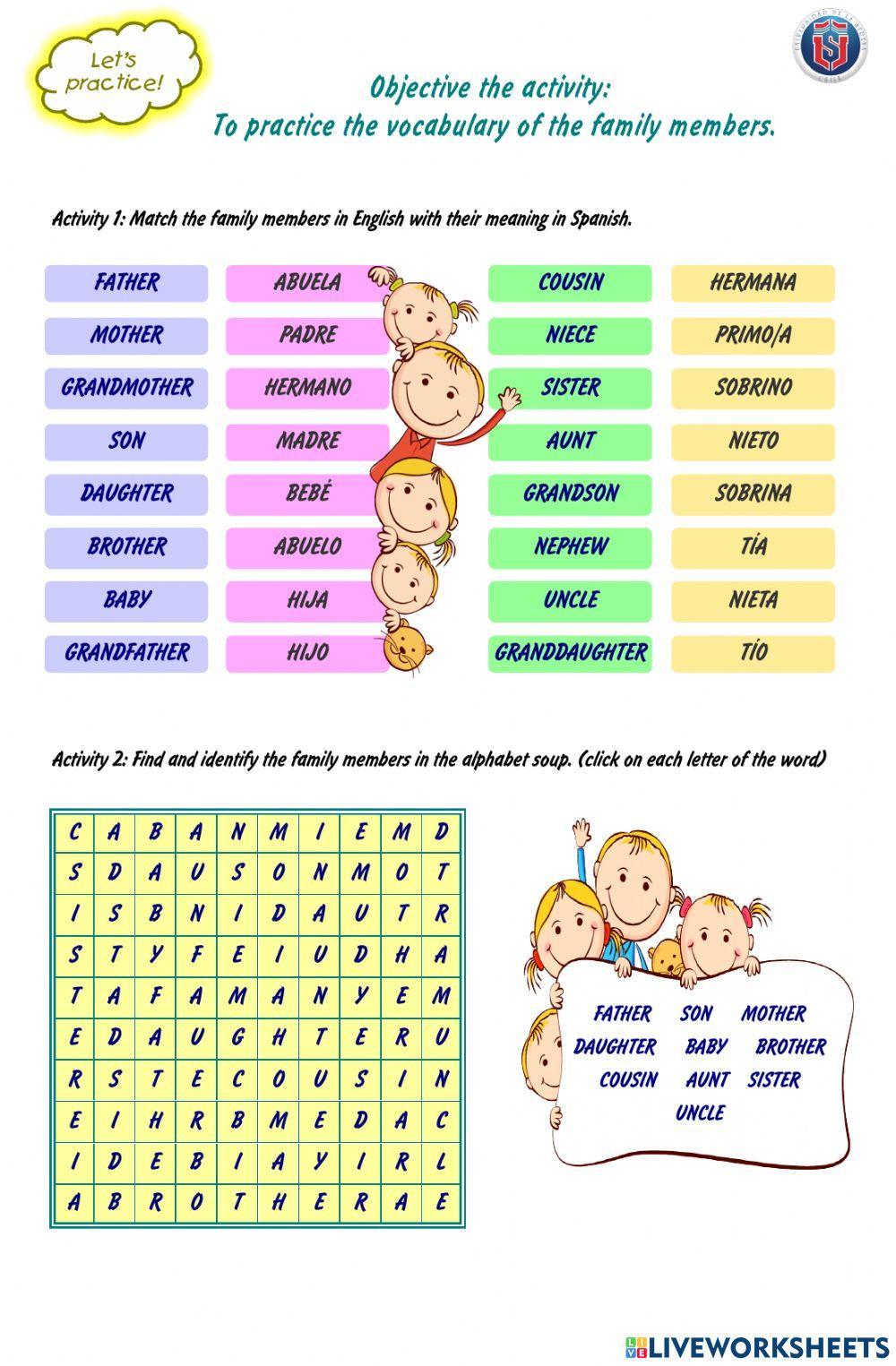 Let's practice! Family member vocabulary