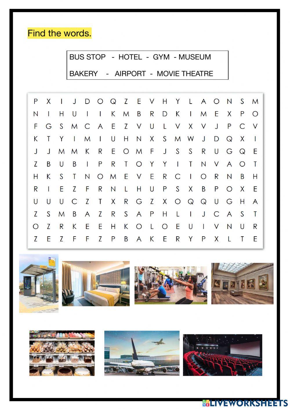 Places Wordsearch 3