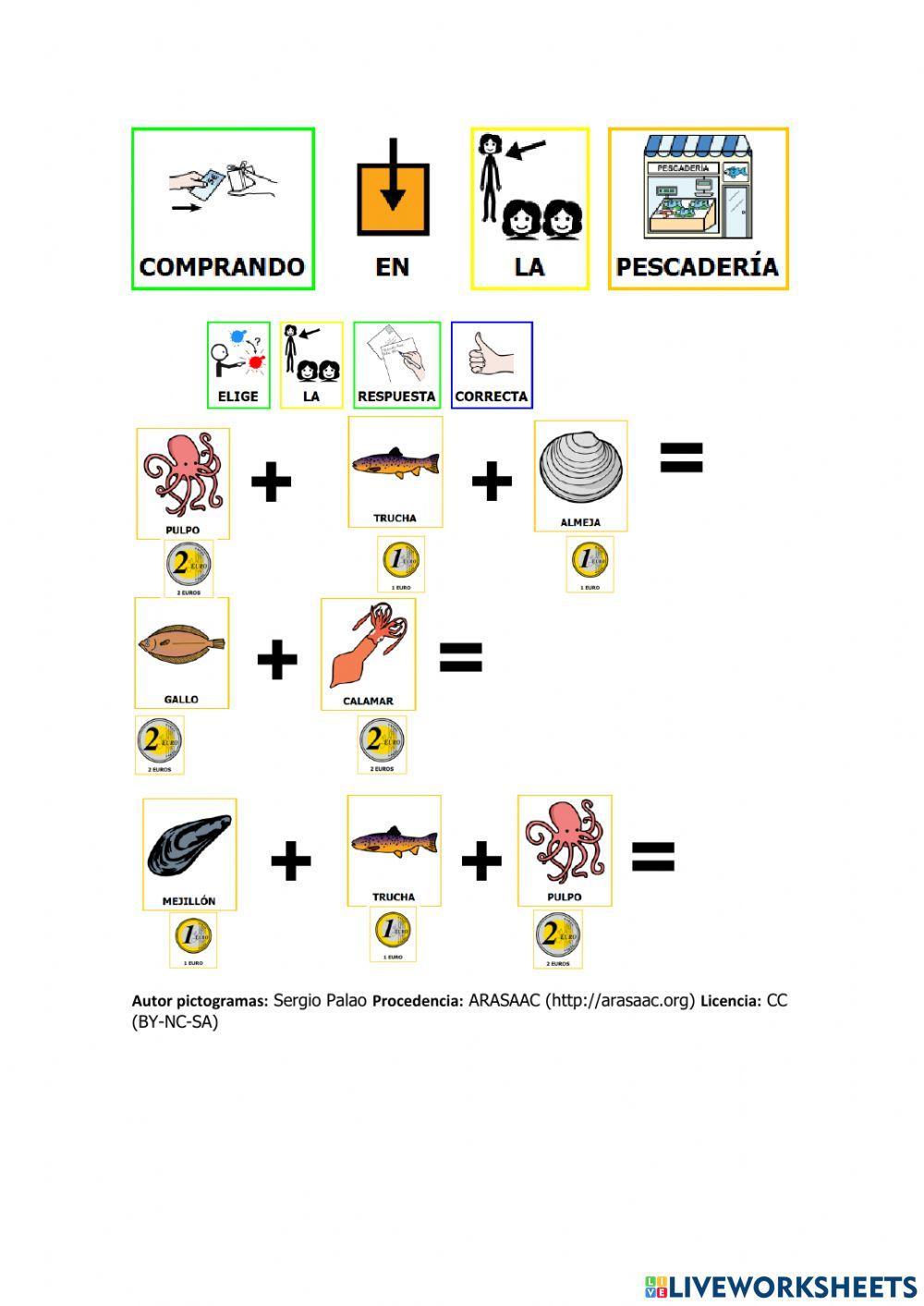 Comprando en la pescadería