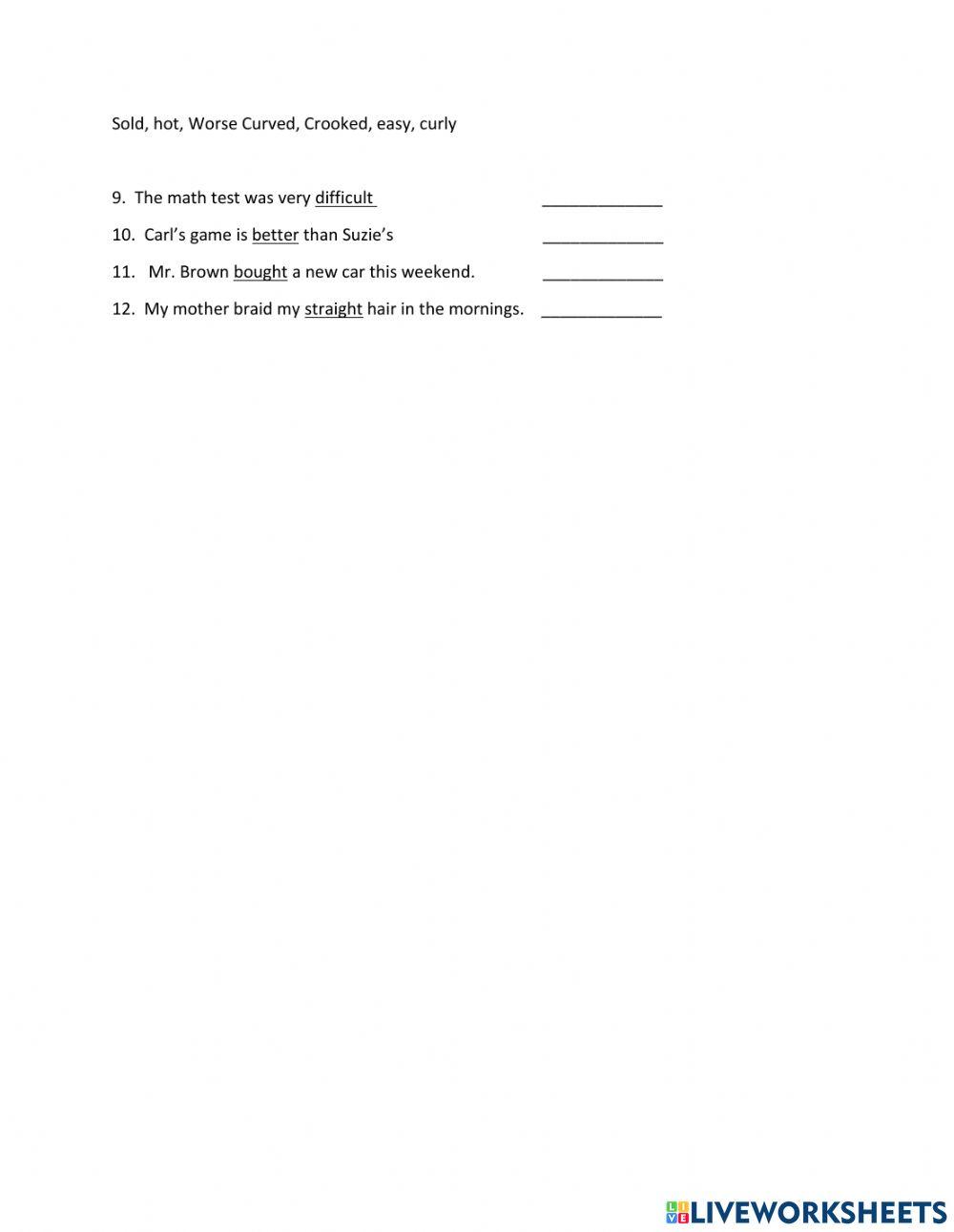 Mixed Worksheet