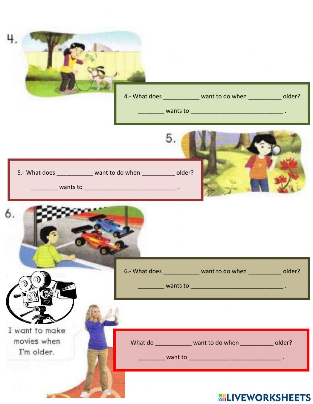 I want to She - He wants to | LiveWorksheets | 984398