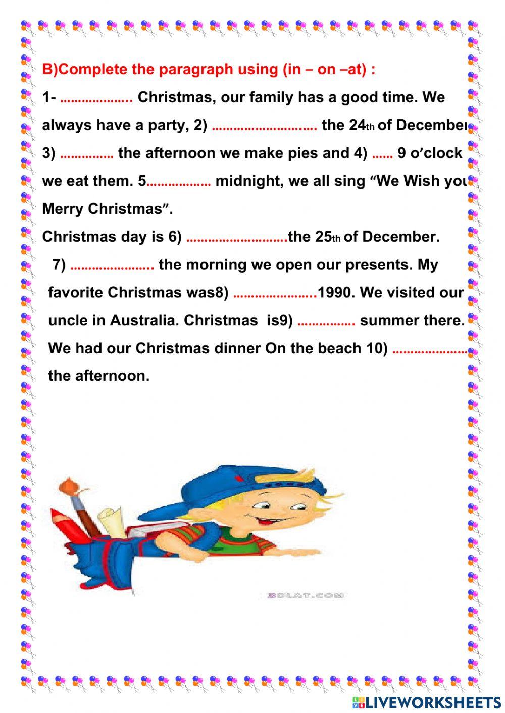 prepositions of time grade 2
