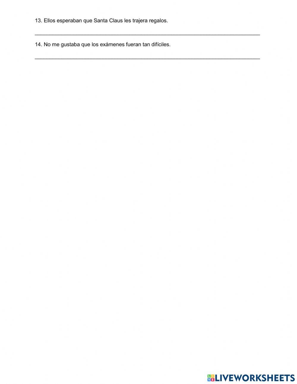 Horizontal conjugations 3: El subjuntivo