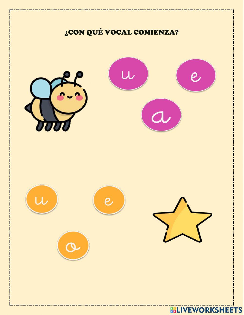 Identificar sonido vocálico inicial