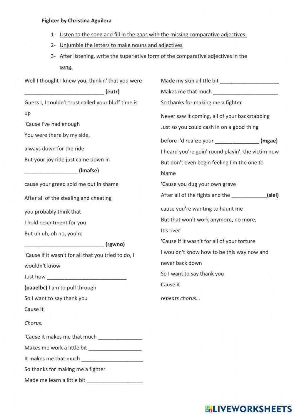 Song: Fighter Song: Fighter