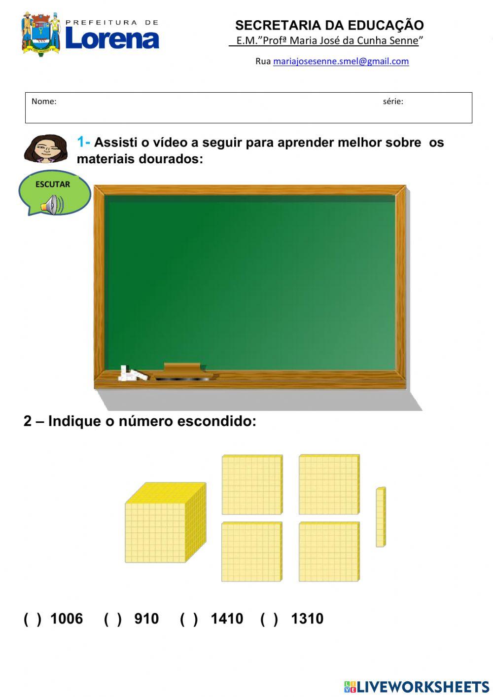 Estudo do material dourado