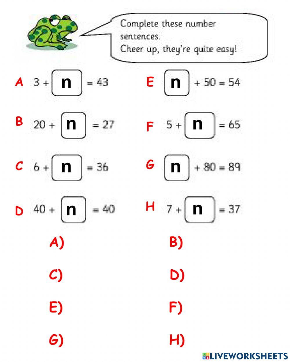 Mathematics 'n-sentences'